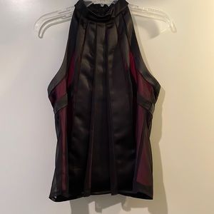 S-O-L-D. 
Alex Evenings MP halter top, black and pink